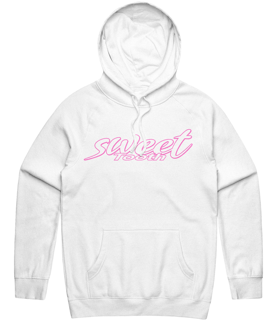 Sweet Tooth Text Hoodie - White