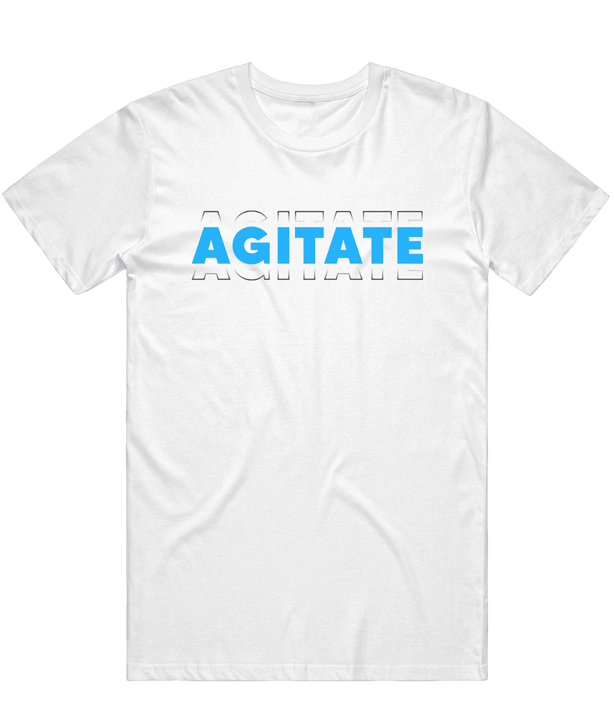 Agitate Text Tee - White - ARMA - T-Shirt