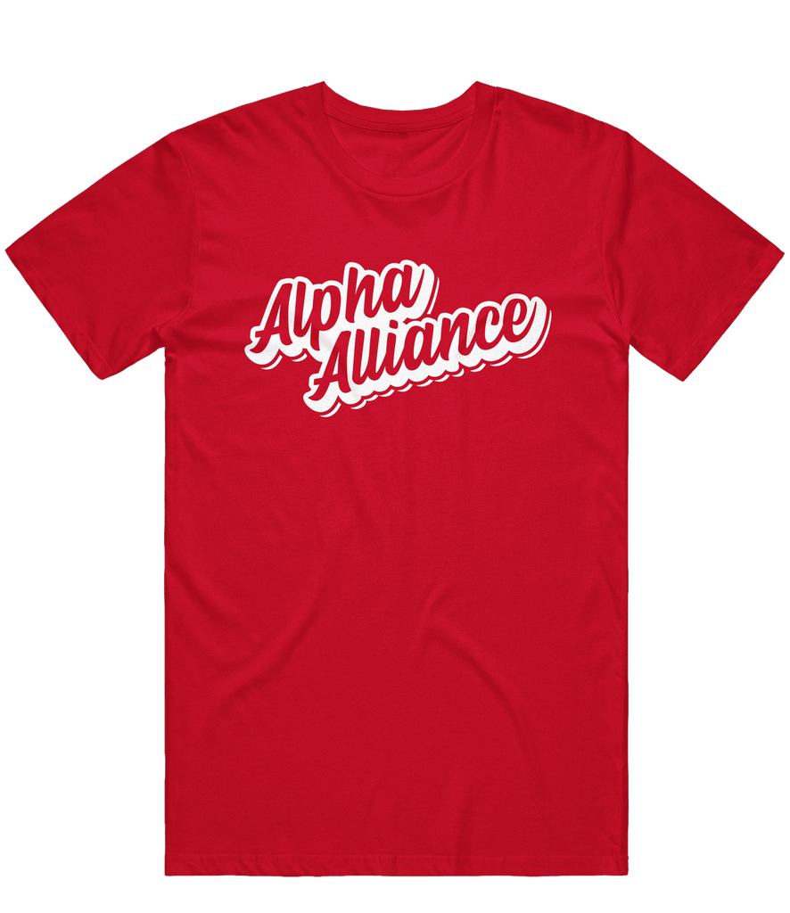 Alpha Alliance Text Tee - Red - ARMA - T-Shirt