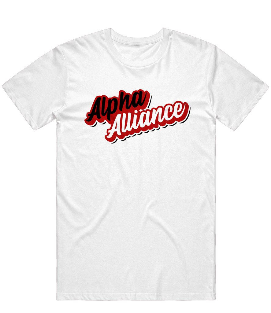 Alpha Alliance Text Tee - White - ARMA - T-Shirt