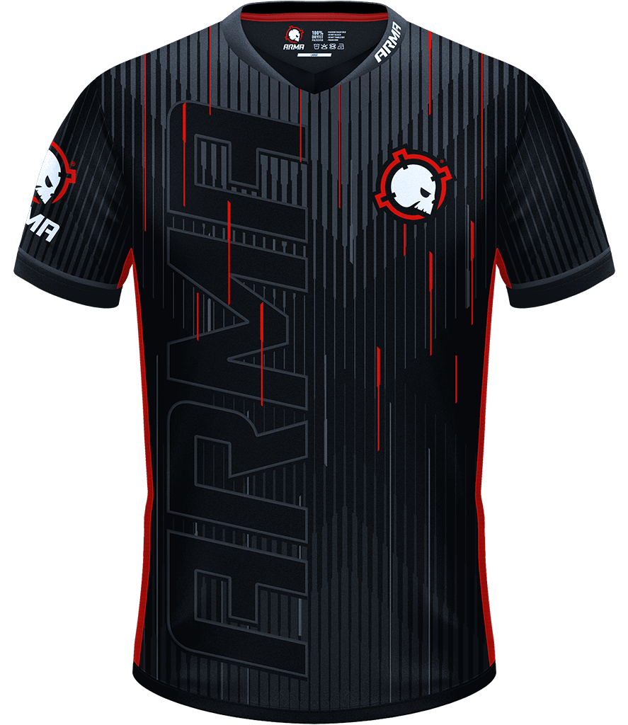 design red and black jersey