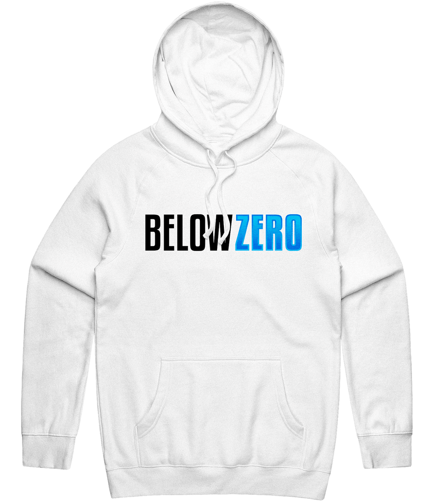 Below Zero Text Hoodie - White - ARMA - Hoodie