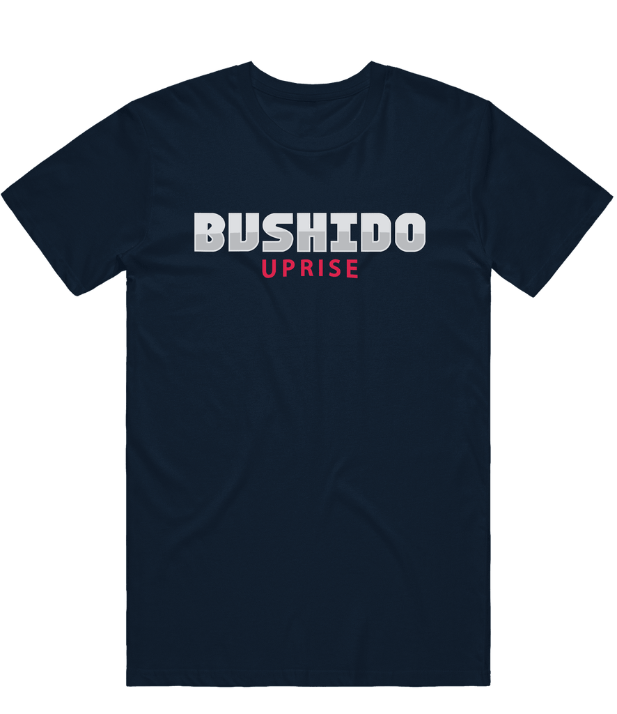 Bushido Uprise Text Tee - Navy - ARMA - T-Shirt