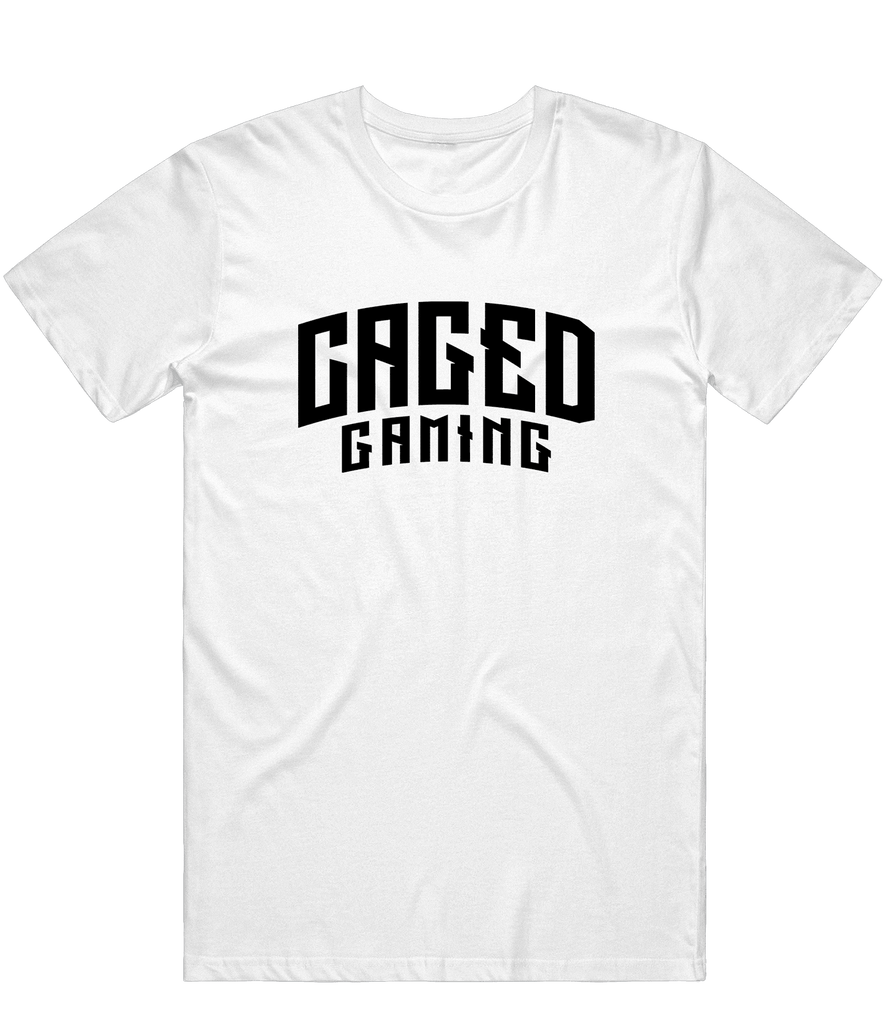 Caged Text Tee - White - ARMA - T-Shirt