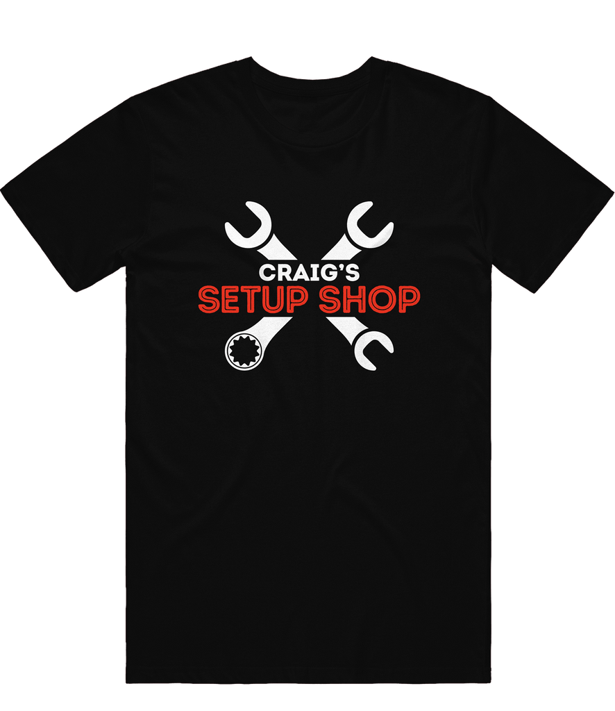 Craig's Setup Shop Logo Tee - Black - ARMA - T-Shirt