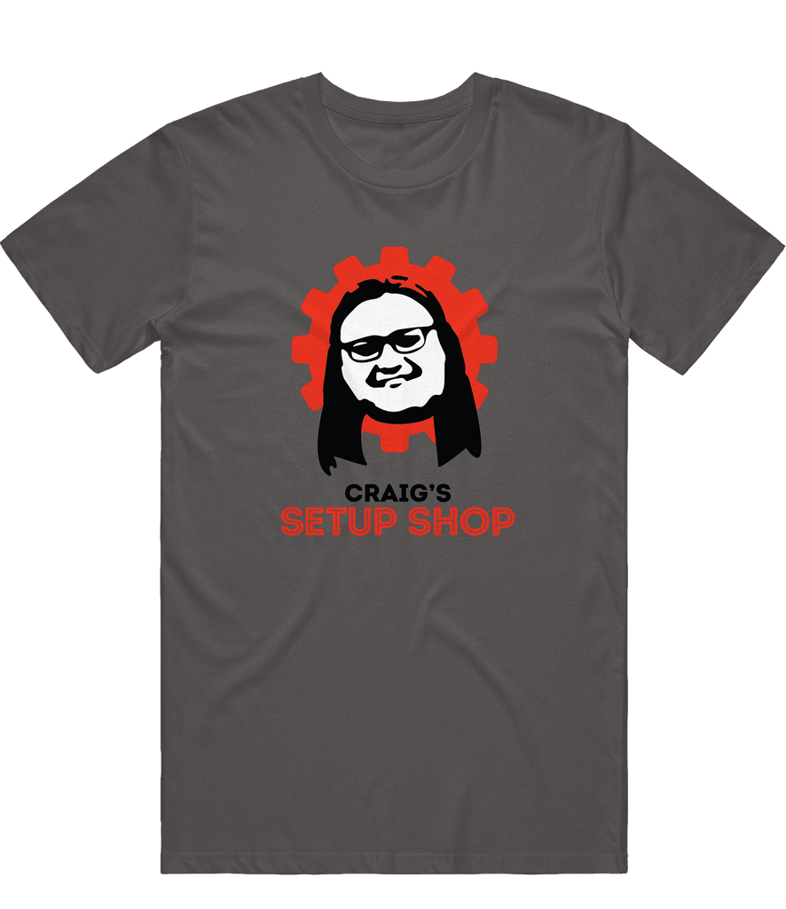 Craig's Setup Shop Logo Tee - Charcoal - ARMA - T-Shirt