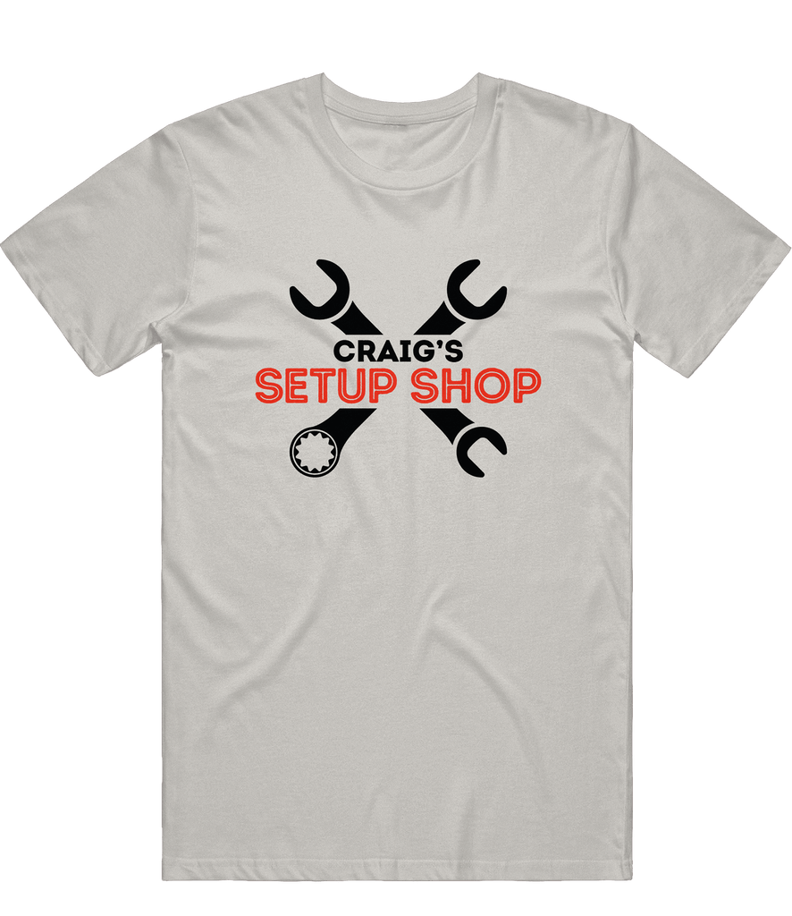Craig's Setup Shop Logo Tee - Light Grey - ARMA - T-Shirt