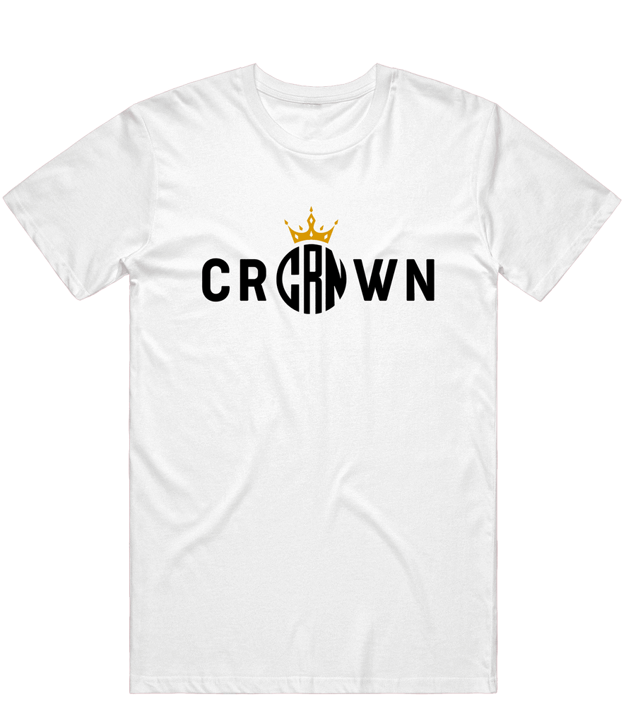 Crown Text Tee - White - ARMA - T-Shirt