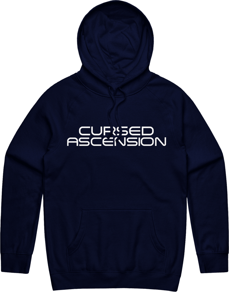 Cursed Ascension Text Hoodie - Navy - ARMA
