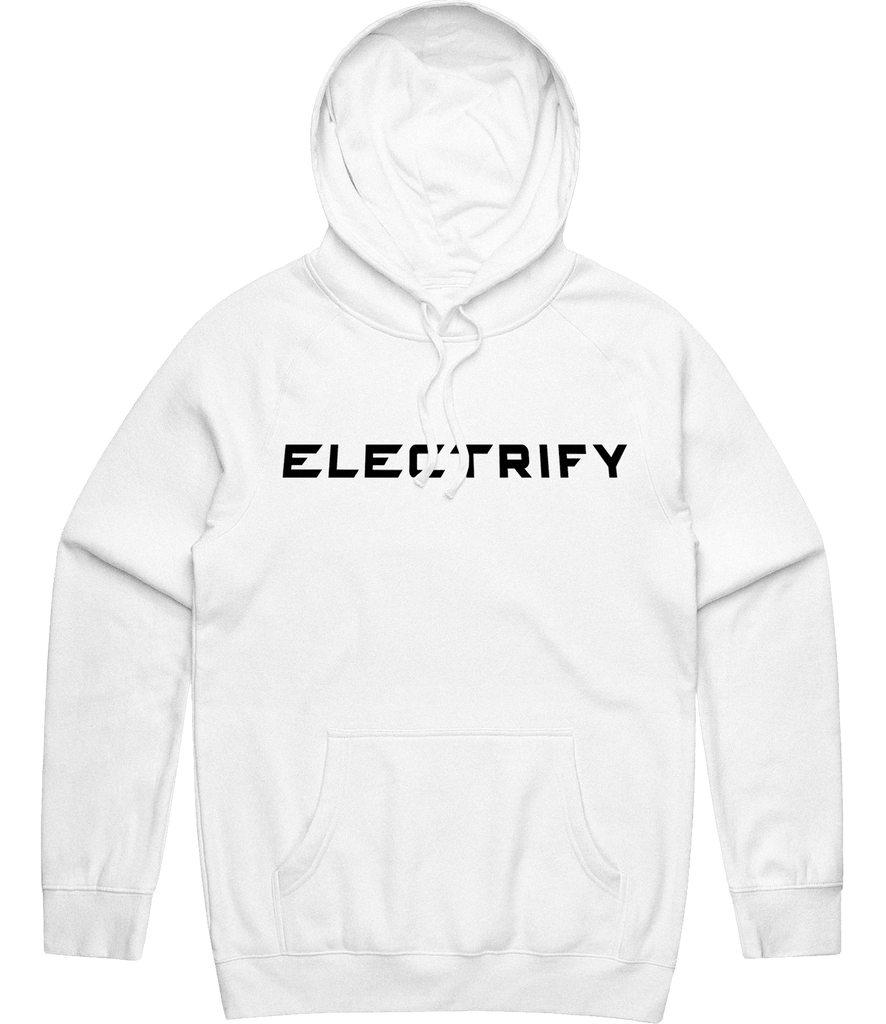 Electrify Text Hoodie - White - ARMA - Hoodie