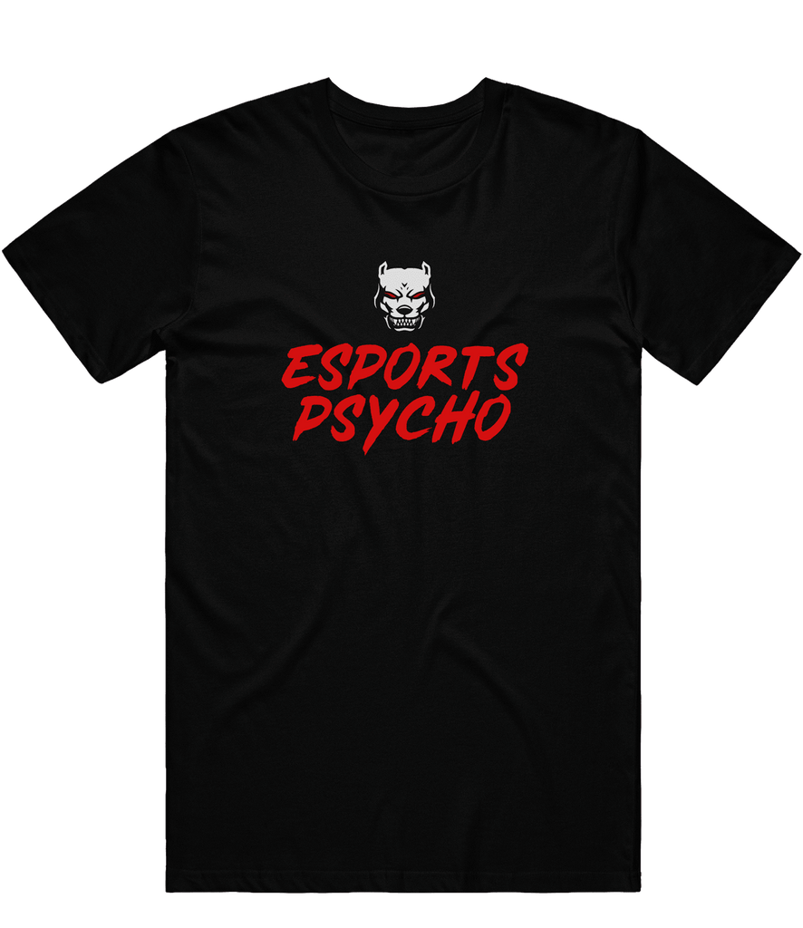 Esports Psycho Text Tee - Black - ARMA - T-Shirt