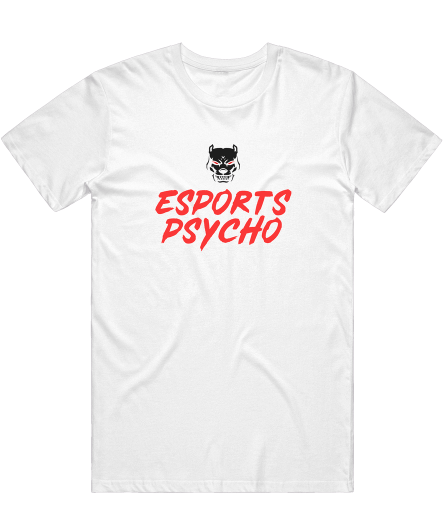 Esports Psycho Text Tee - White - ARMA - T-Shirt