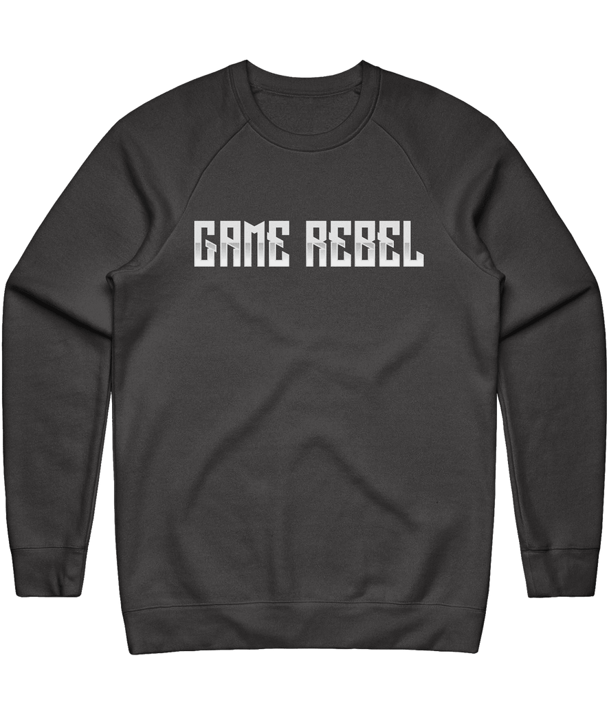 Game Rebel Text Crewneck - Charcoal - ARMA