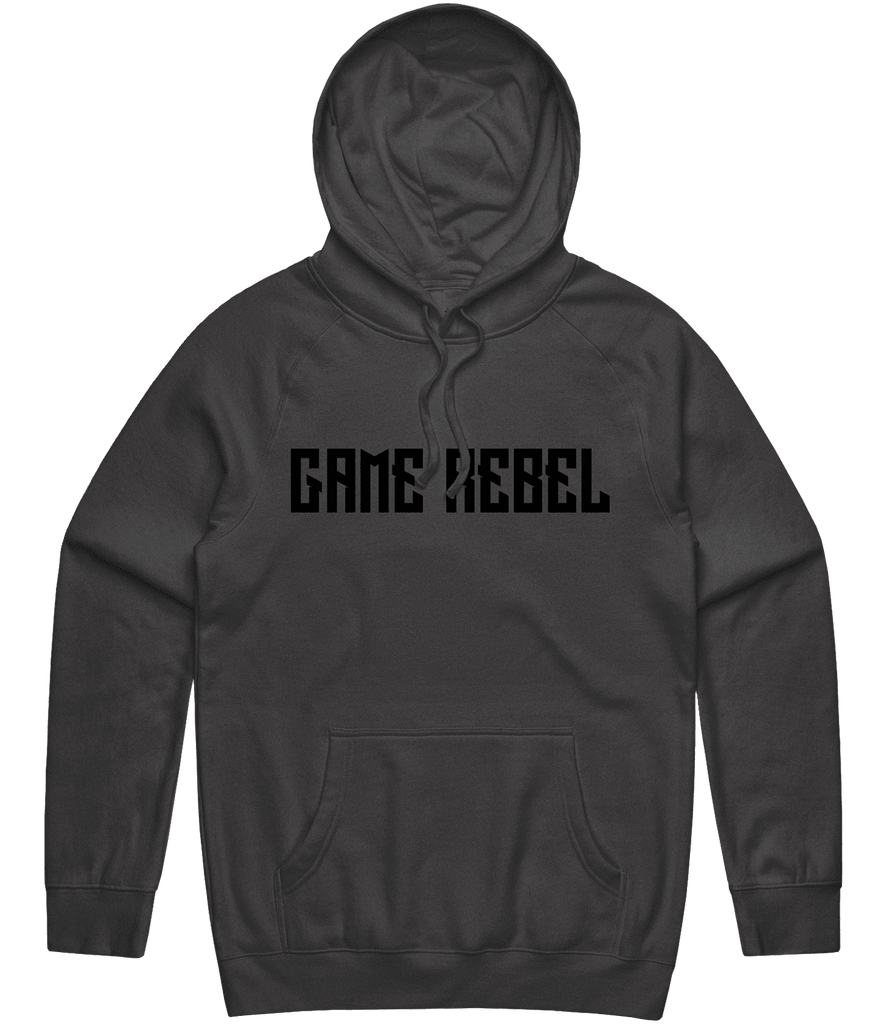 Game Rebel Text Hoodie - Charcoal - ARMA
