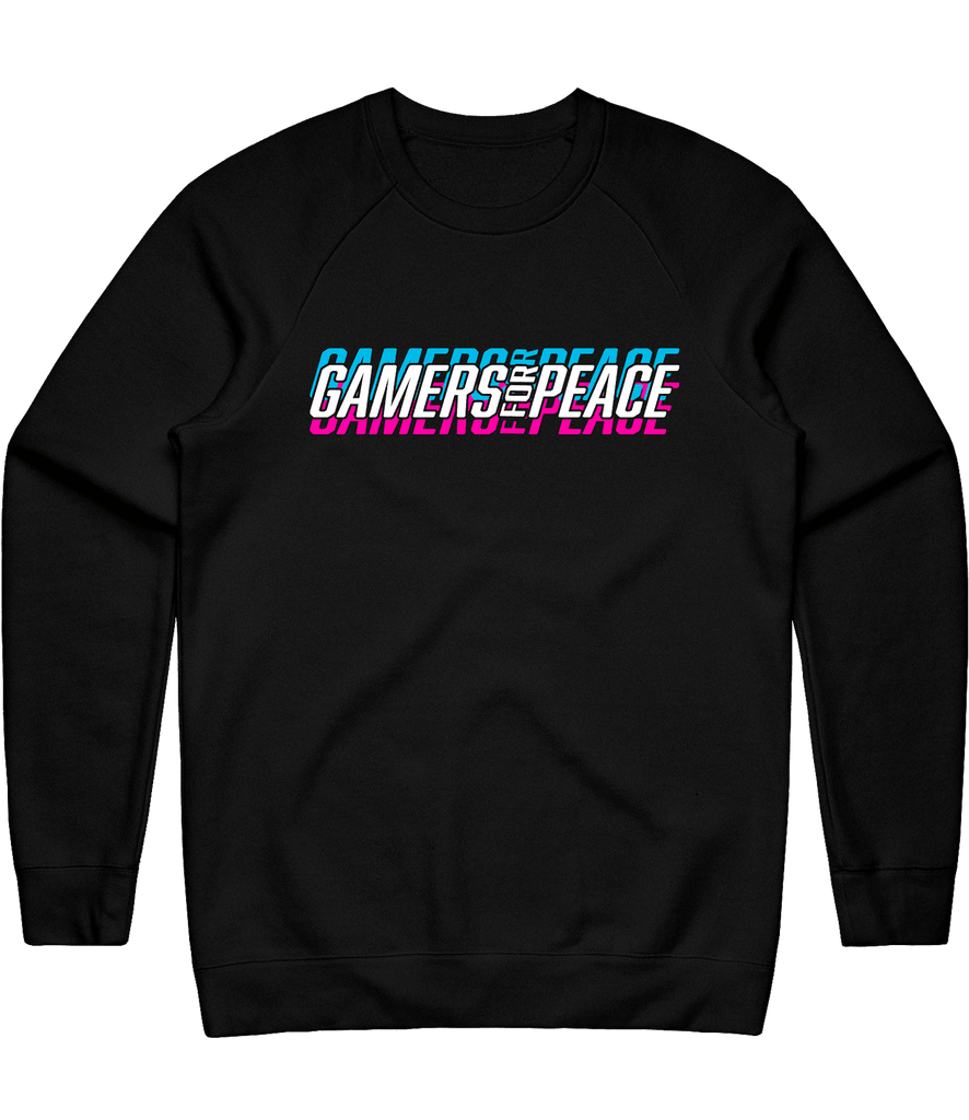 Gamers For Peace Text Crewneck - Black - ARMA