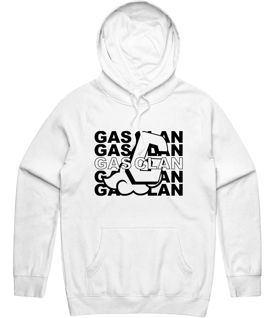 Gas Clan Text Hoodie - White - ARMA