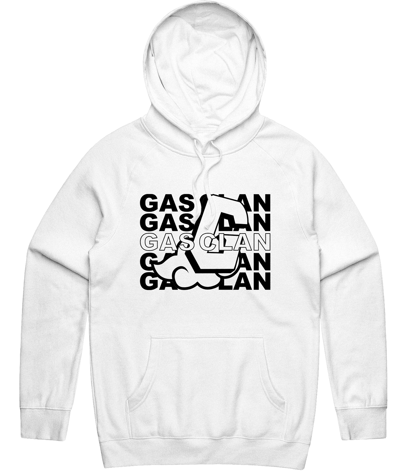 Gas Clan Text Hoodie White Custom Esports Jersey By Arma