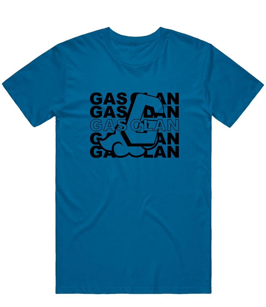 Gas Clan Text Tee - Blue - ARMA - T-Shirt