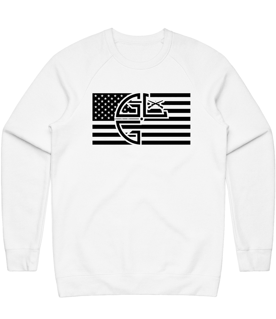 Gruntlife Flag Crewneck - White - ARMA - Sweater