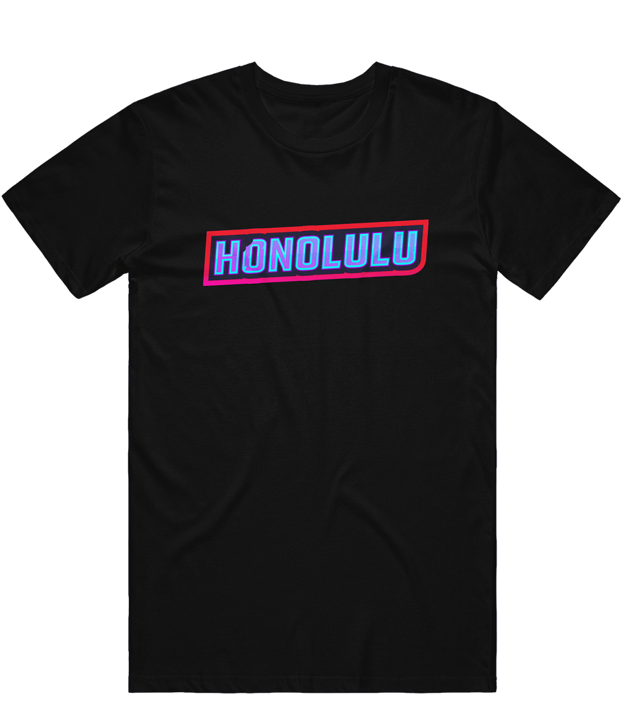 Honolulu Text Tee - Black - ARMA - T-Shirt