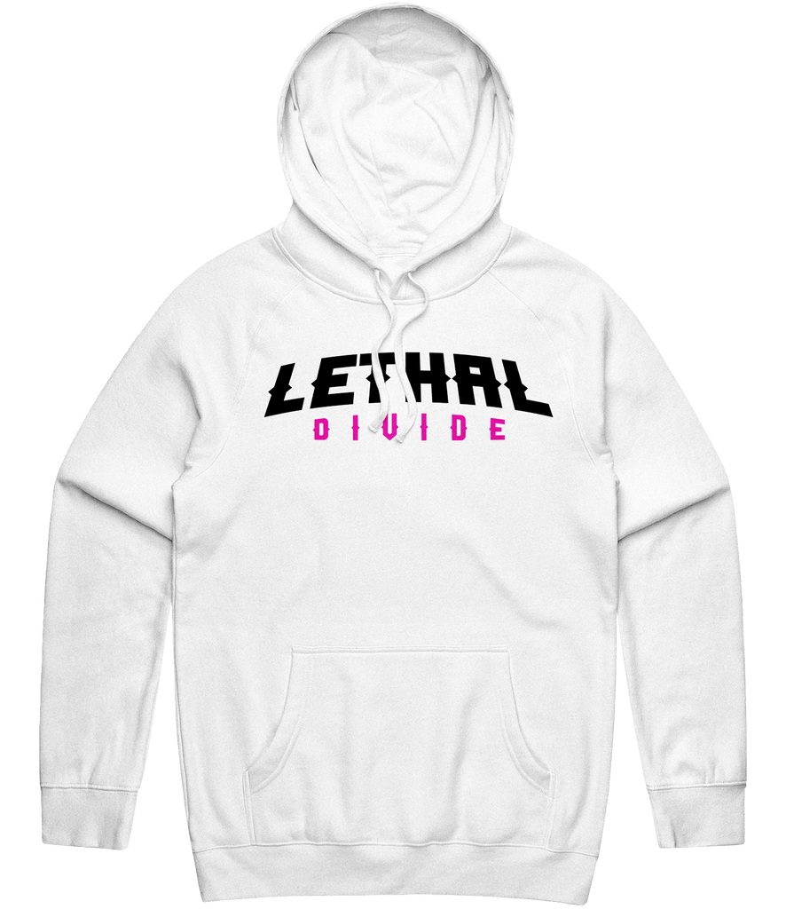 Lethal Divide Text Hoodie - White - ARMA
