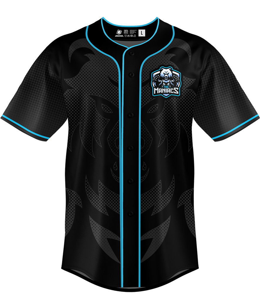 Maniacs Baseball Jersey - Black - ARMA
