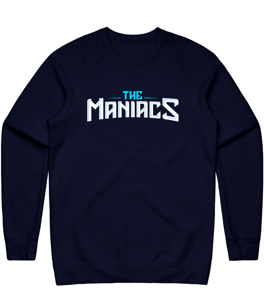 Maniacs Text Crewneck - Navy - ARMA - Sweater