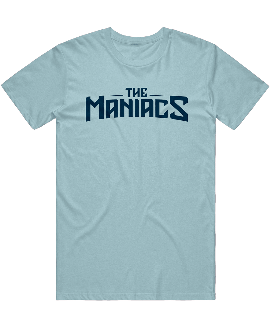 Maniacs Text Tee - Light Blue - ARMA - T-Shirt