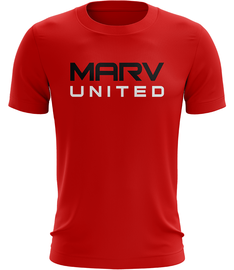 Marv Text Tee - Red - ARMA - T-Shirt