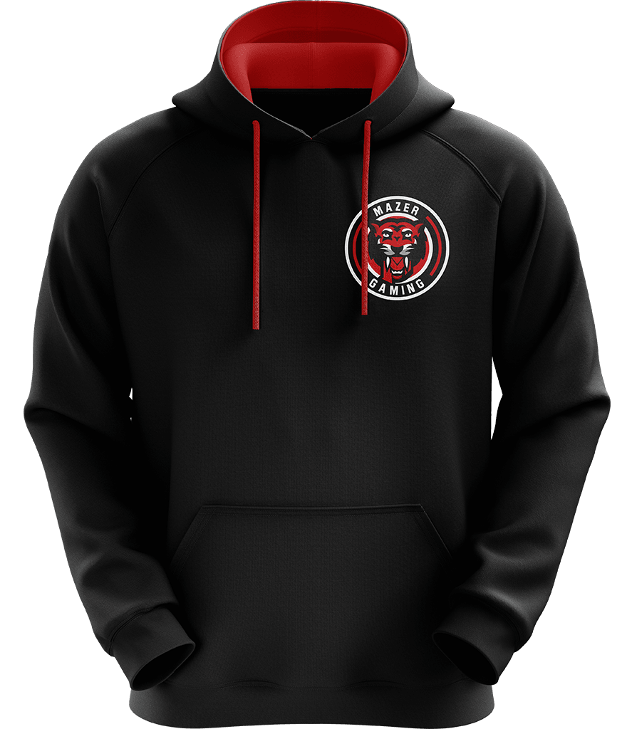 Mazer Badge Hoodie - Black / Red - ARMA - Varsity-Hoodie