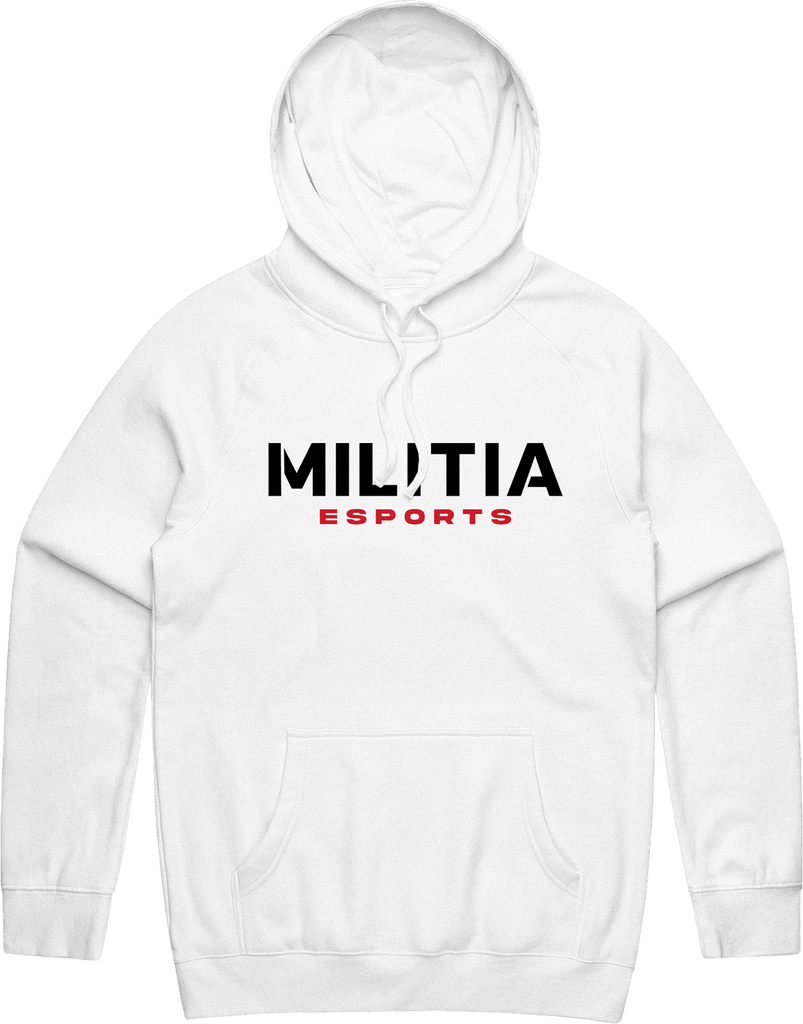 Militia Text Hoodie - White - ARMA