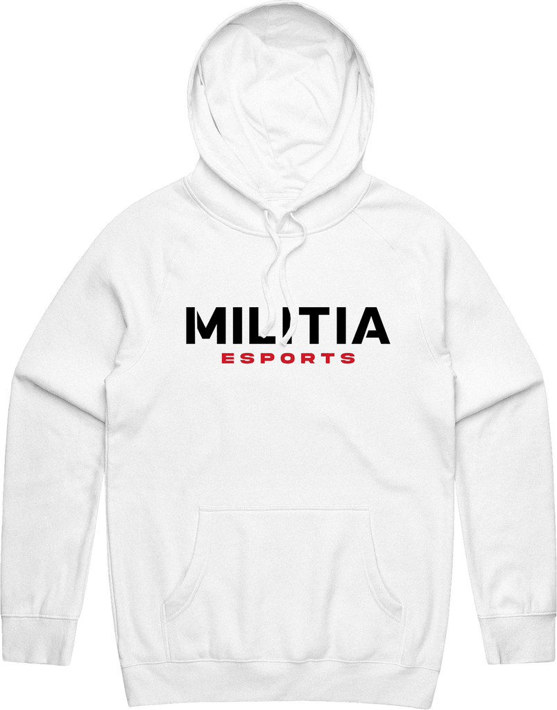 Militia Text Hoodie - White - ARMA - Hoodie