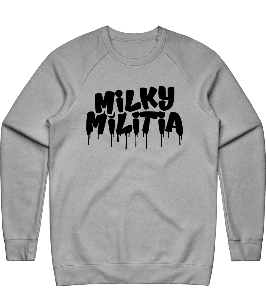 Milky Militia Text Crewneck - Grey - ARMA