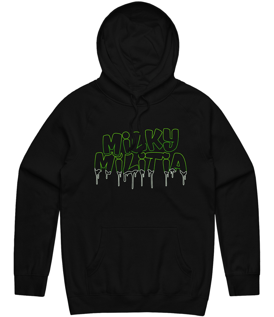Milky Militia Text Hoodie - Black - ARMA
