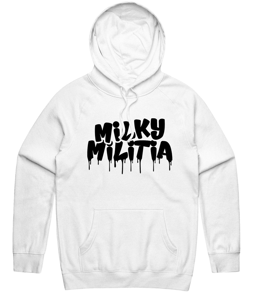 Milky Militia Text Hoodie - White - ARMA