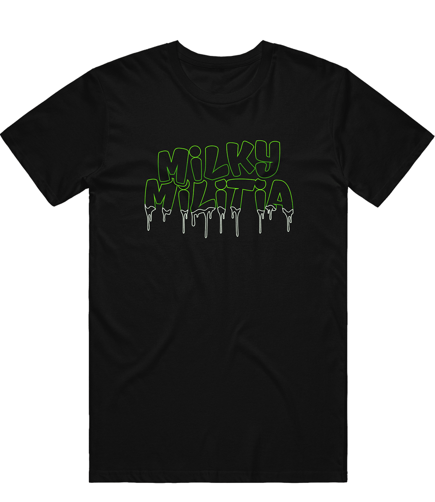 Milky Militia Text Tee - Black - ARMA