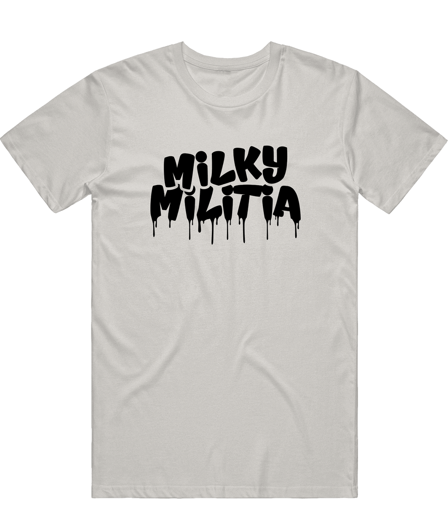 Milky Militia Text Tee - Grey - ARMA