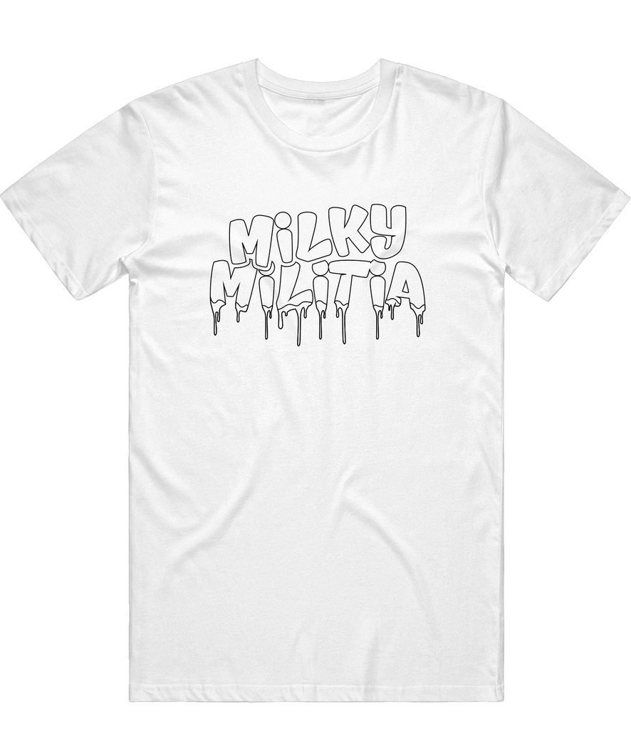 Milky Militia Text Tee - White - ARMA