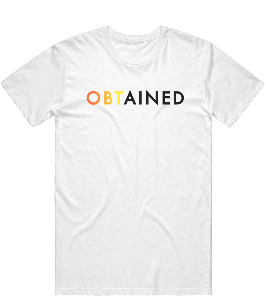 Obtained Text Tee - White - ARMA - T-Shirt