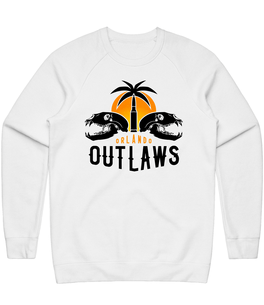Orlando Outlaws Logo Crewneck - White - ARMA