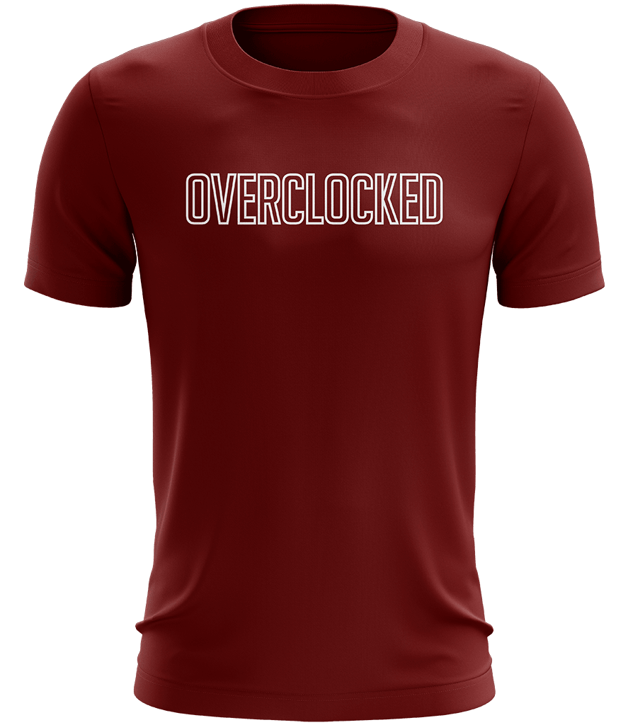 Overclocked Text Tee - Maroon - ARMA - T-Shirt
