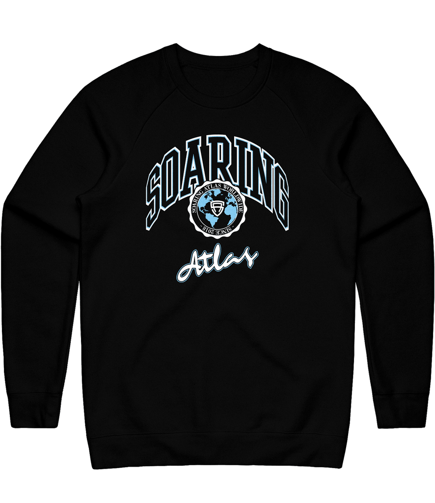 Soaring Atlas Globe Crewneck - Black - ARMA - Sweater