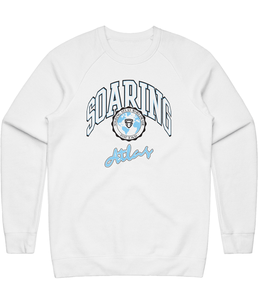 Soaring Atlas Globe Crewneck - White - ARMA
