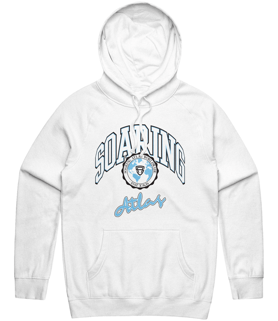 Soaring Atlas Globe Hoodie - White - ARMA