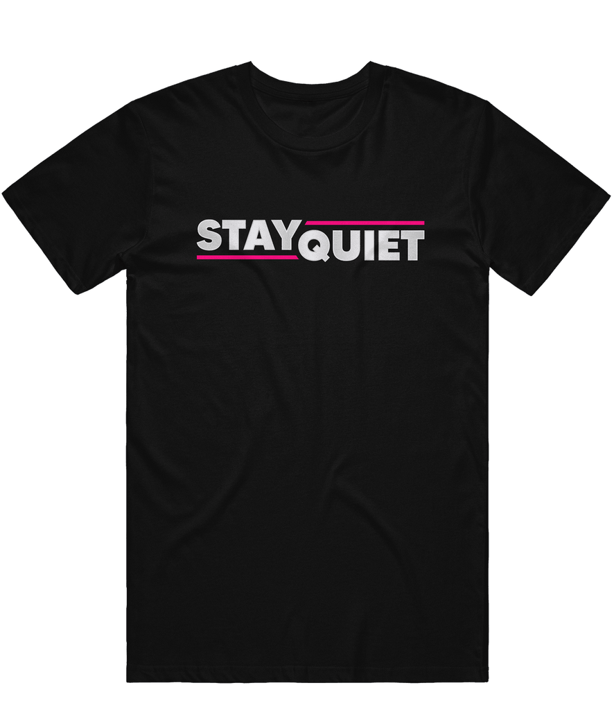 StayQuiet Text Tee - Black - ARMA - T-Shirt