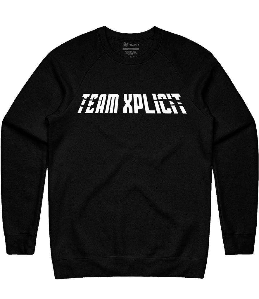 Team Xplicit Text Crewneck - Black - ARMA - Sweater