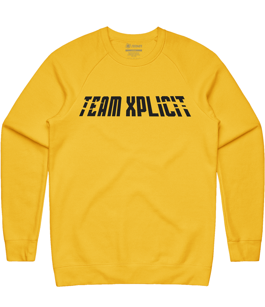 Team Xplicit Text Crewneck - Gold - ARMA