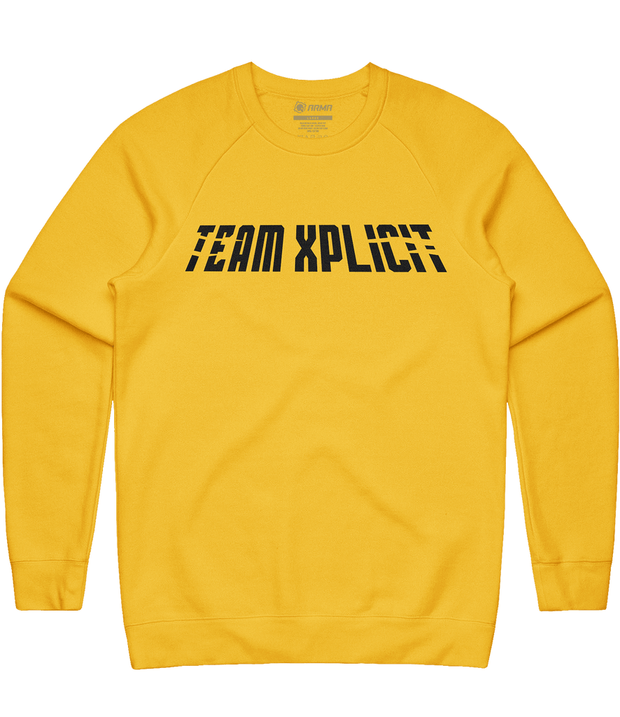 Team Xplicit Text Crewneck - Gold - ARMA - Sweater