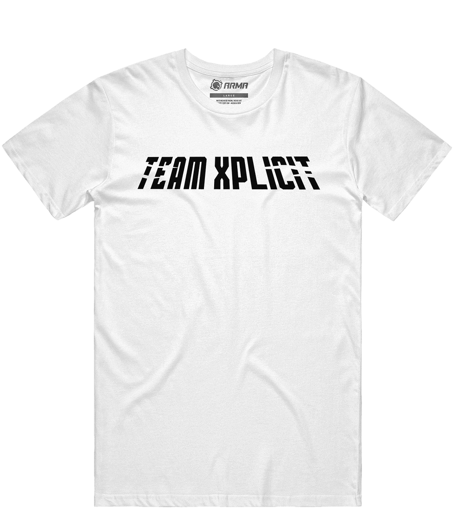 Team Xplicit Text Tee - White - ARMA - T-Shirt